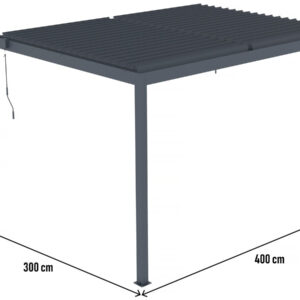 Pérgola bioclimática inclinada com LED "windsor" - 3 x 4 m - Antracite - Image 4