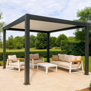 Pérgola motorizada 3x4 em Alumínio preto e branco com lâminas ajustáveis - Image 5