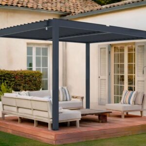 Pérgola bioclimática independente Piana 3x2,5m em alumínio cinzento - Image 5