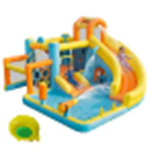 Parque Aquático Inflável para Crianças: Castelo, Tobogã e Piscina. Inclui Soprador, Medidas 405 × 416 × 218 cm, ideal por exemplo - Image 12