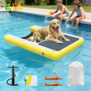 Rampa Flutuante Inflável para Cães de 120 cm, Escada Aquática Antiderrapante em EVA, Rampa de Piscina para Barco de Cães - Image 4