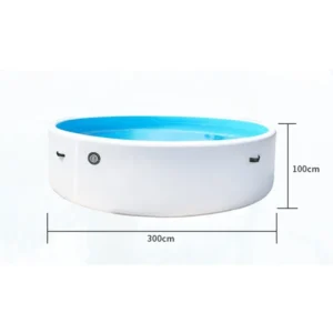 Piscina Redonda Inflável de Monofilamento de 300x100 cm, Piscina Familiar ao Ar Livre, Ideal para Diversão Aquática de Verão no Jardim - Image 4