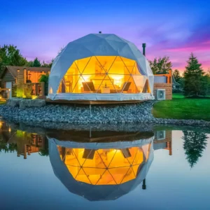 Cúpula geodésica Manor Estufa Tenda Resort Férias Glamping Exterior Tenda Redonda Transparente Céu Estrelado Cúpula de Hotel de Luxo - Image 3