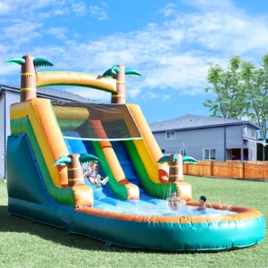 Escorrega de água insuflável gigante de PVC comercial de 21 pés, castelo insuflável, piscina com ventilador, parque infantil comercial, escorrega de água - Image 11
