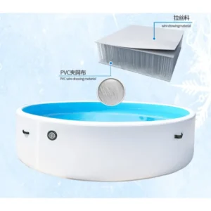 Piscina Redonda Inflável de Monofilamento de 300x100 cm, Piscina Familiar ao Ar Livre, Ideal para Diversão Aquática de Verão no Jardim - Image 5