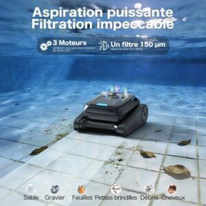 Robô de Piscina a Bateria AIRROBO CP20 - 120min e 170m² de Autonomia - Alta Potência de Sucção - Image 4