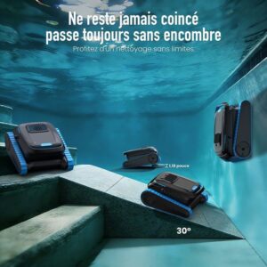 Robô de Piscina AIRROBO CP40 - Limpeza de Fundo e Parede - 120min de Autonomia (170m²) - App - Cesto Grande 4L - Image 3