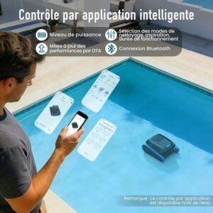 Robô de Piscina AIRROBO CP40 - Limpeza de Fundo e Parede - 120min de Autonomia (170m²) - App - Cesto Grande 4L - Image 6