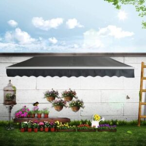 Aufun Toldo Articulado de Alumínio e Poliéster, Proteção Solar com Manivela 360 x 300 cm (Cinza Escuro) - Image 5