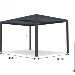 Pérgola bioclimática com LED "windsor" em Alumínio 3 x 4 - cinzento - Image 5
