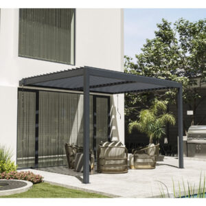 Pérgola bioclimática inclinada com LED "windsor" - 3 x 4 m - Antracite - Image 3