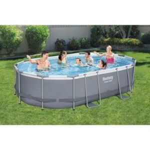 Conjunto de piscina BESTWAY Power Steel™ de montar - 488 x 305 x 107 cm - Oval + Robô aspirador Frisbee - Image 3