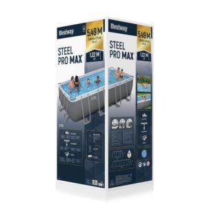 Conjunto de piscina fora do solo BESTWAY Steel Pro Max - 549 x 274 x 122 cm - Retangular (filtro de areia, escada, cobertura) - Image 9