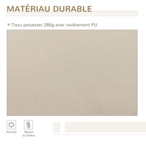 Toldo - Outsunny - Retrátil manual 395x245 cm Terraço Manivela Resistente a UV - Alumínio - 395x245 cm - Bege - Image 6