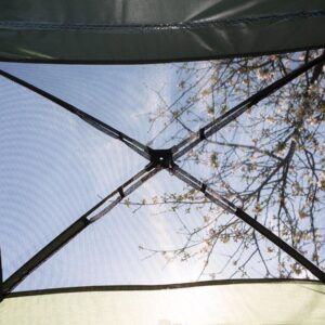 Cama de campismo elevada com tenda em cúpula e colchão insuflável com bomba, tafetá, verde, 193 x 136 x 178 cm para aventuras ao ar livre - Image 3