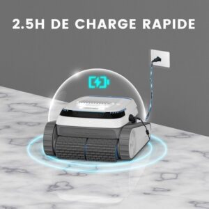 Robot de Limpeza de piscinas AIRROBO PC10 a bateria - Paredes e linha de água - 120 Min & 170m² autonomia - Alta sucção - Image 5
