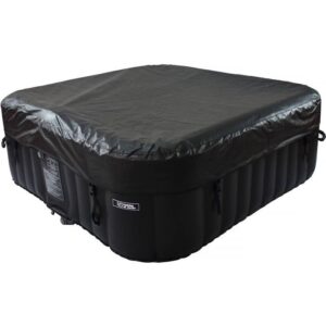 HABITAT ET JARDIN Banheira de hidromassagem inflável com anel de LED flutuante "Nice" - 6 Pessoas - Cinza/Preto - Image 3