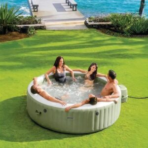 Banheira de Hidromassagem Inflável INTEX PureSpa Olive 8 Pessoas - 170 Jatos de Bolhas - Image 3