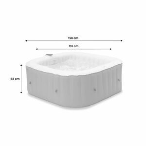 Banheira de Hidromassagem Inflável Quadrada MSPA Fjord 4 - 4 Pessoas - Sistema Anti-gelo + Cobertura - 160 cm - PVC - Image 6