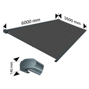 Toldo de cassete completo PROTECT 2 LED Cinzento 6x3,5m Motorizado + LED - Tecido Cinzento - Image 4