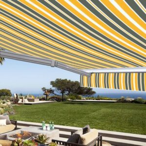 Toldo manual semicassete 4 x 3 m para terraço - Cinza-Amarelo - Image 3