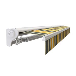 Toldo manual semicassete 4 x 3 m para terraço - Cinza-Amarelo - Image 5