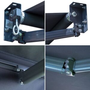 Toldo SAULE 3,5 × 3m - Tecido antracite e estrutura cinzenta - Image 4