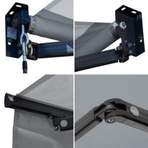Toldo SAULE 3,5 × 3m - Tecido cinzento e estrutura cinzenta - Image 4