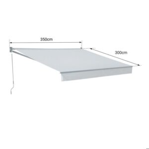 Toldo SAULE 3,5 × 3m - Tecido cinzento e estrutura cinzenta - Image 5
