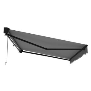 Toldo semicassete 2,5 x 2 m em alumínio cinza - Oviala - Image 4
