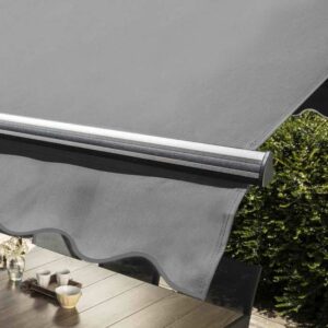 Toldo de duas águas com cassete completa 3 x 4 m em Alumínio Cinza Antracite - Oviala - Image 5