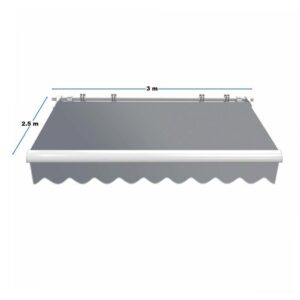 Toldo manual retrátil Toboli - 3 x 2,5 m - Antracite - Montagem na parede - Toldo de proteção solar para terraço - Image 4