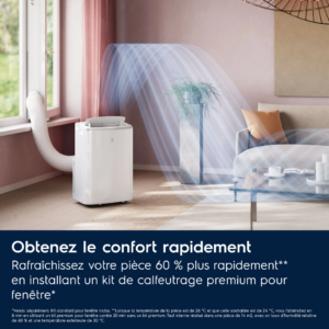 Ar Condicionado Portátil Electrolux EXP26U339CW Comfort 600 – 2600 W, Classe A, R290, 64 dB - Image 6